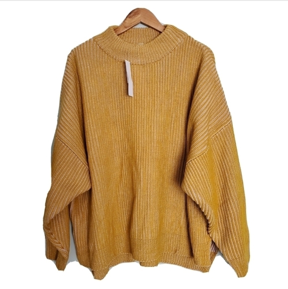 NEW Topshop Mock Neck Sweater Mustard Yellow - Picture 3 of 5